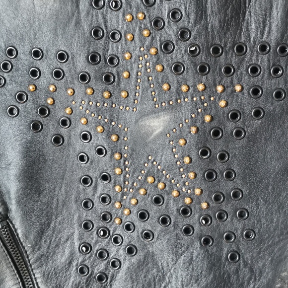 One-of-a-kind leather jacket with fur collar - Picture 10 of 15